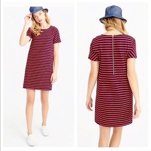 JCREW Navy/Red Striped Tshirt Dress